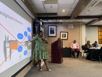 Noreen Wini Dari presenting in Zimbabwe